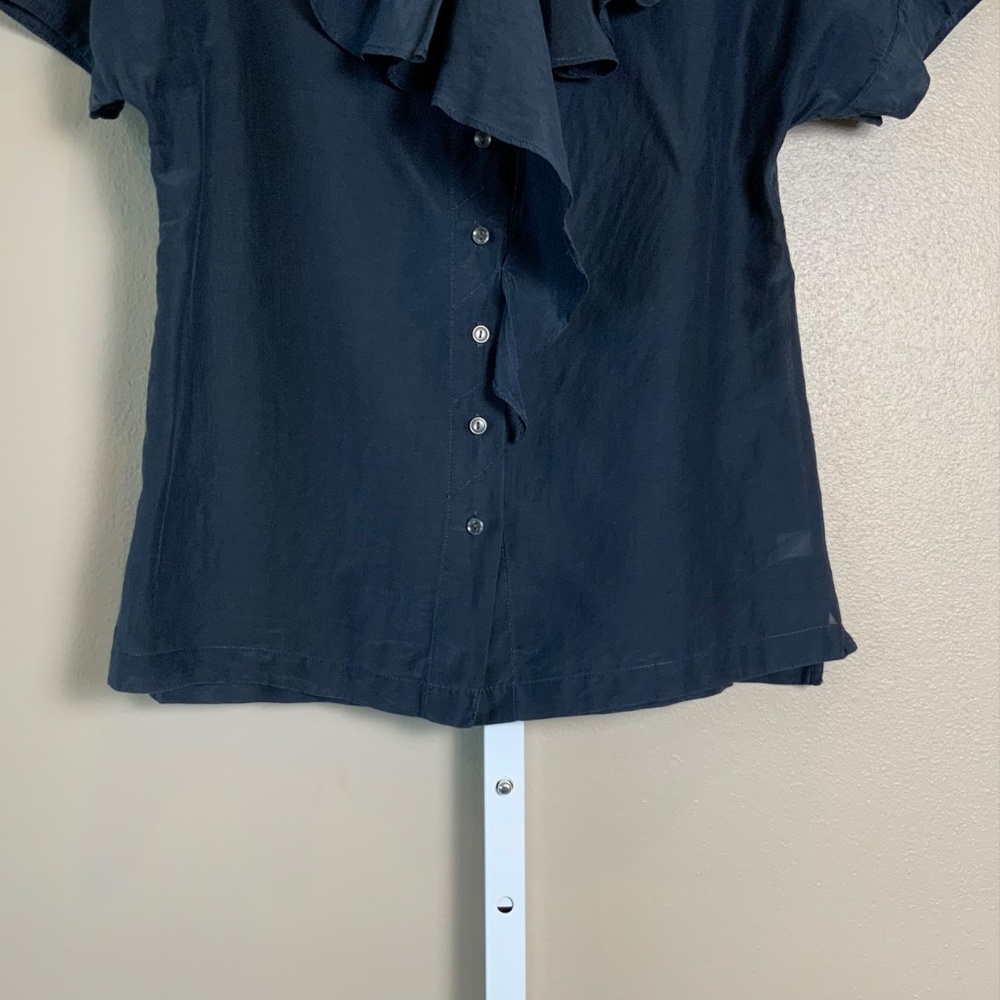 GAP Short Sleeve Ruffle Front Button Top - Picture 7 of 16